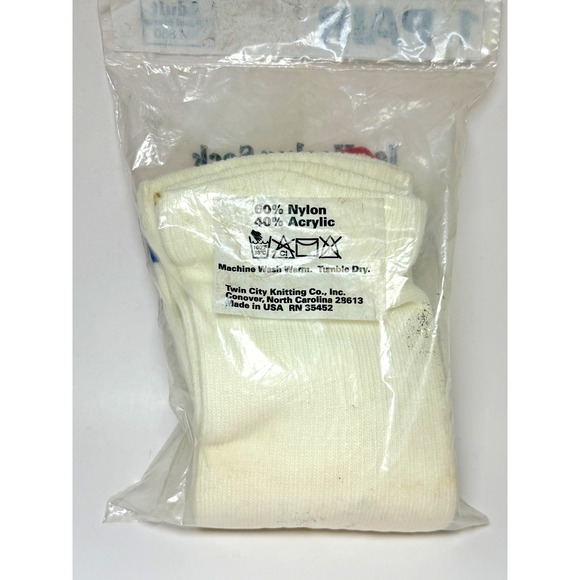 Vintage Ice Hockey Socks Twin City Knitting Co RM 850 Adult Red White Blue NIP - Picture 2 of 3